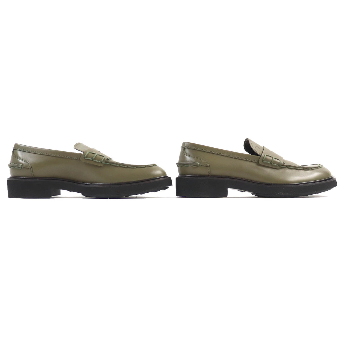 トッズ MOCASSINO EXTRALIGHT 92C ロゴ型押し モカシン ローファー カーキ 大きいサイズ 10 メンズ