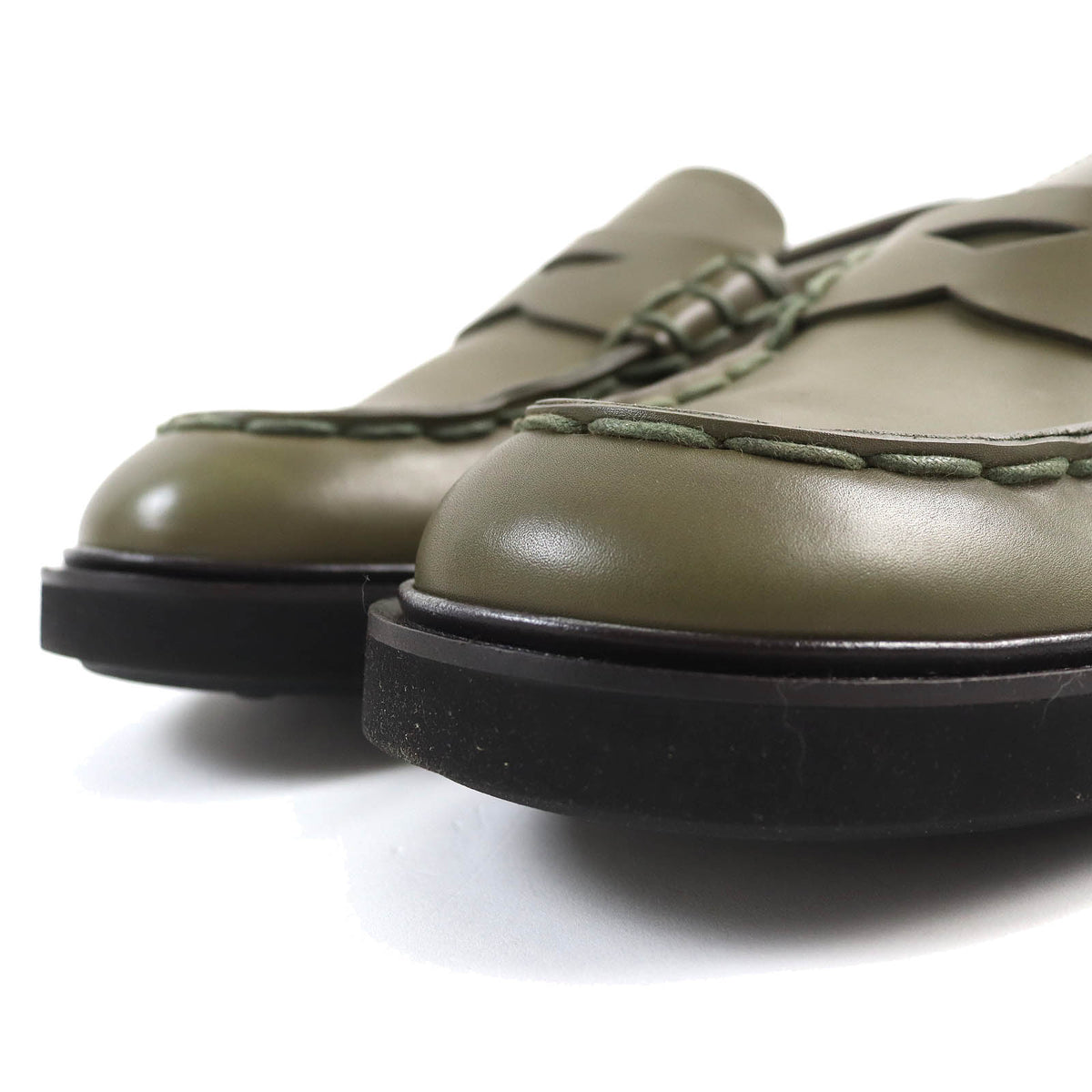 トッズ MOCASSINO EXTRALIGHT 92C ロゴ型押し モカシン ローファー カーキ 大きいサイズ 10 メンズ