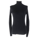 プラダ リブ編み 長袖 ハイネック ニット ブラック 36 レディース