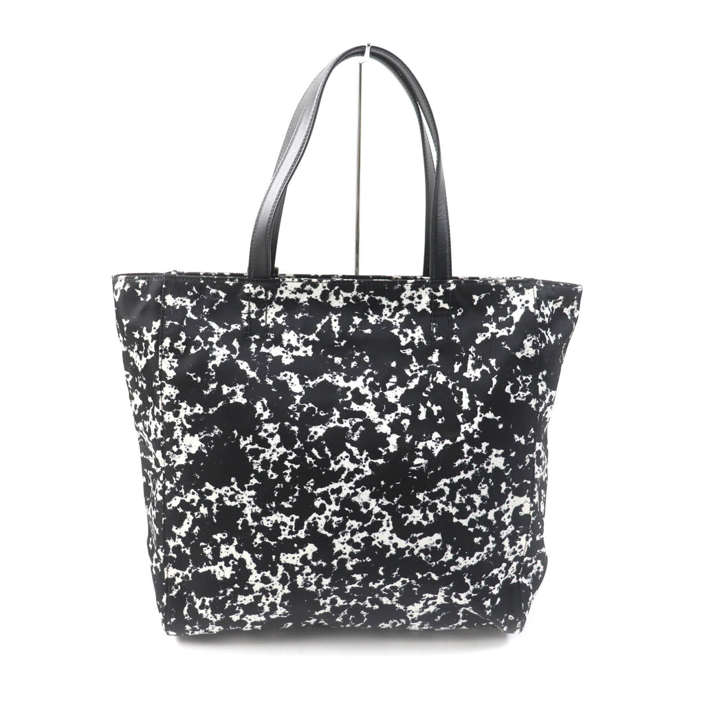 バリー WOLFSON TOTE ロゴ金具付 総柄 レザー使い 大型 トートバッグ ブラック レディース