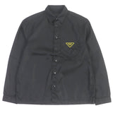 プラダ Re-Nylon Shirt トライアングルロゴ コーチジャケット シャツジャケット ブルゾン ブラック S メンズ
