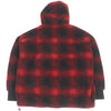 ディースクエアード CHECK PATCH ZIP HOODIE バッファローチェック ボアフリースジャケット ブルゾン レッド M メンズ