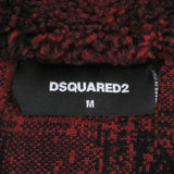 ディースクエアード CHECK PATCH ZIP HOODIE バッファローチェック ボアフリースジャケット ブルゾン レッド M メンズ
