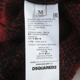ディースクエアード CHECK PATCH ZIP HOODIE バッファローチェック ボアフリースジャケット ブルゾン レッド M メンズ