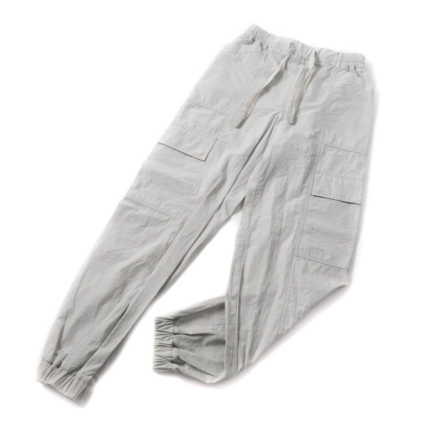 モンクレール PANTALONE ロゴパッチ付 カーゴパンツ ライトグレー 38 レディース