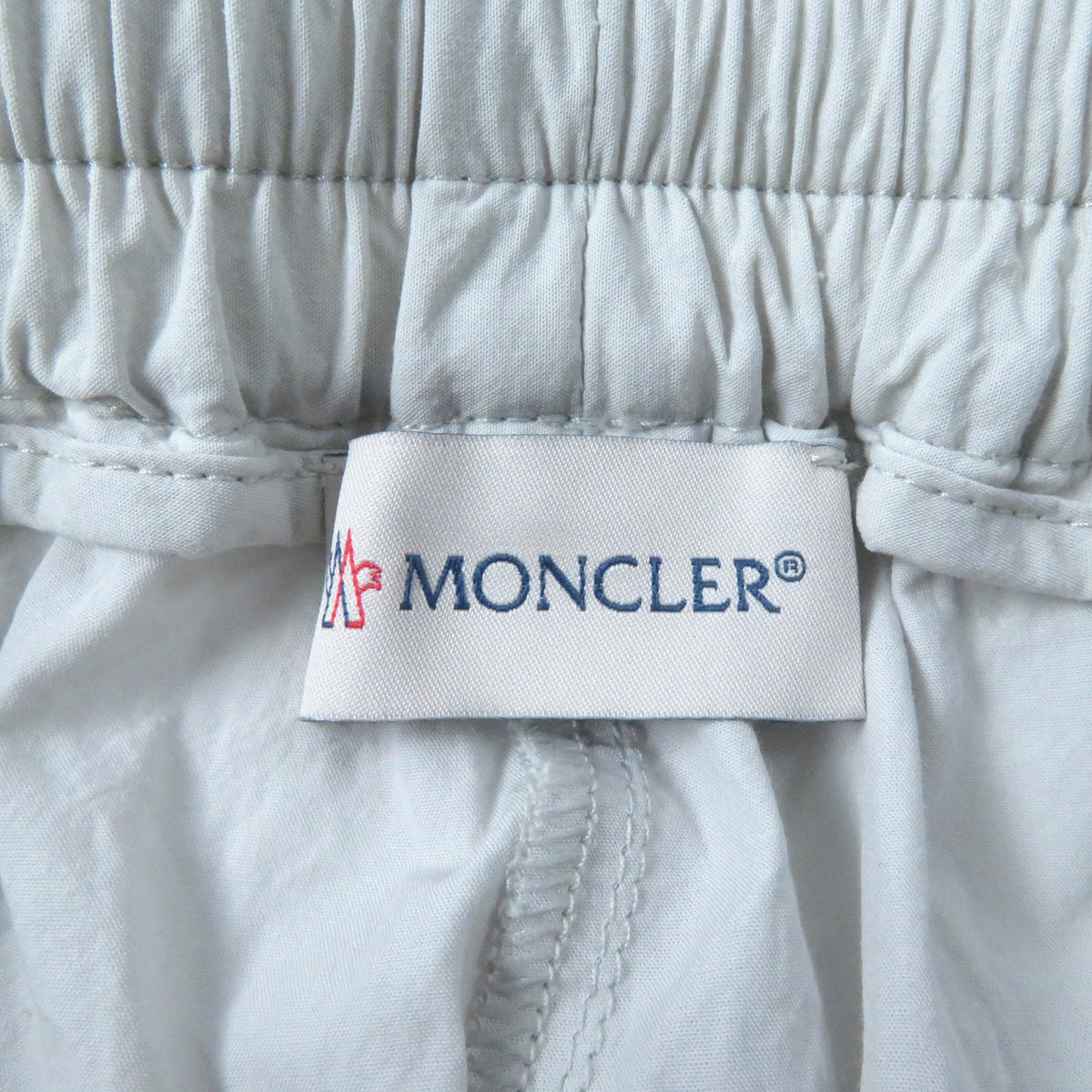 モンクレール PANTALONE ロゴパッチ付 カーゴパンツ ライトグレー 38 レディース