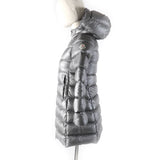 モンクレール SUYEN スイエン ロゴワッペン・フード付 ZIP UP ダウンコート グレー 10 anni 140cm レディース