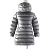モンクレール SUYEN スイエン ロゴワッペン・フード付 ZIP UP ダウンコート グレー 10 anni 140cm レディース
