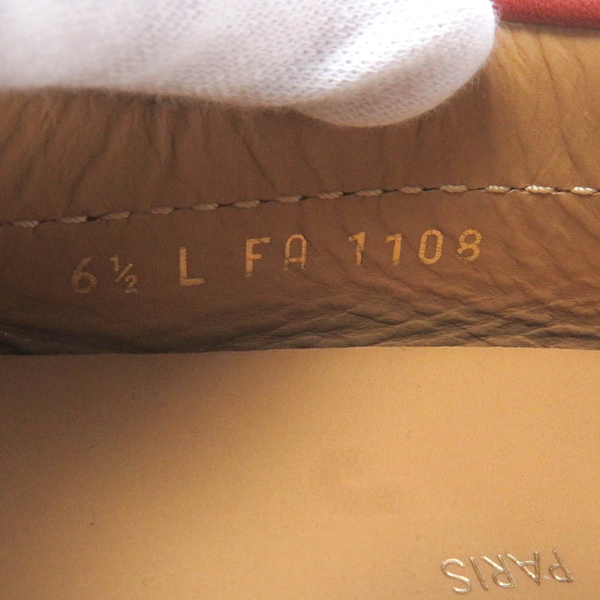 ルイヴィトン LVロゴ金具 ローファー ドライビングシューズ レッド系 6.5 メンズ
