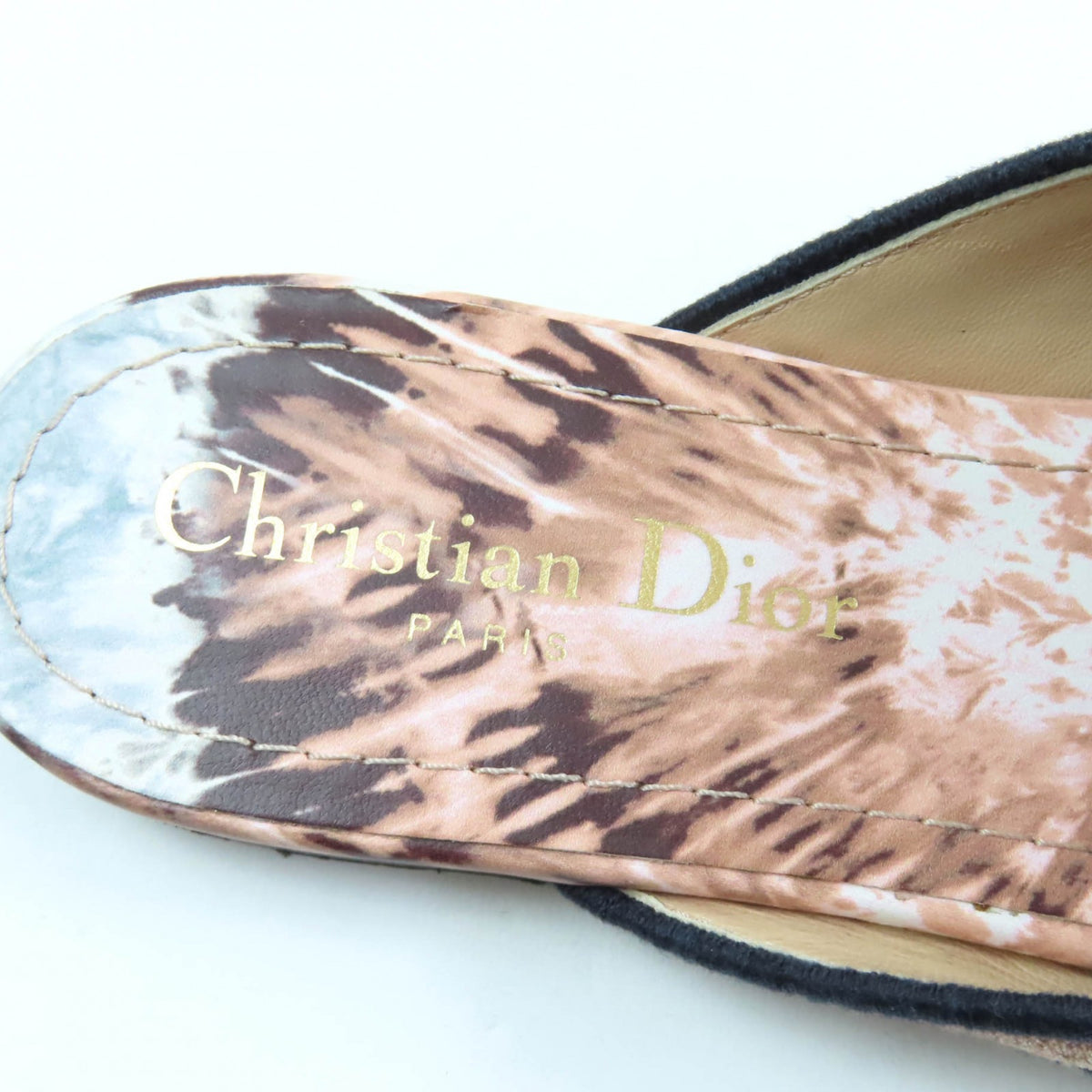 クリスチャンディオール DIOR OFF ロゴデザイン ジャガード ミュール スリッポン マルチ 37 レディース