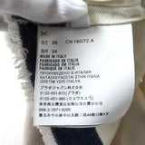 プラダ 三角ロゴプレート付 カットオフ クロップド デニム トップ カットソー ホワイト 36 レディース