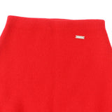 サルヴァトーレフェラガモ ロゴプレート付き ひざ丈 Aライン ニット スカート レッド M レディース