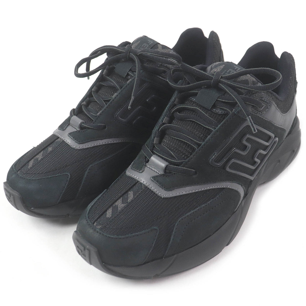 フェンディ FASTER TRAINERS FFロゴ ズッカ ローカットスニーカー ブラック 6 メンズ