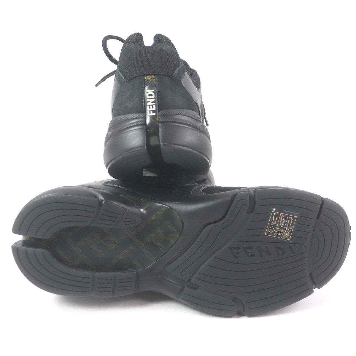 フェンディ FASTER TRAINERS FFロゴ ズッカ ローカットスニーカー ブラック 6 メンズ