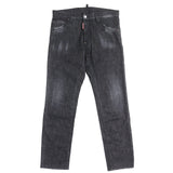 ディースクエアード COOL GUY JEANS ロゴワッペン ダメージ加工 ボタンフライ デニムパンツ ブラック系 46 メンズ