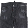 ディースクエアード COOL GUY JEANS ロゴワッペン ダメージ加工 ボタンフライ デニムパンツ ブラック系 46 メンズ