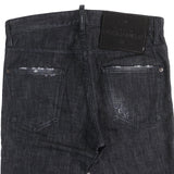 ディースクエアード COOL GUY JEANS ロゴワッペン ダメージ加工 ボタンフライ デニムパンツ ブラック系 46 メンズ
