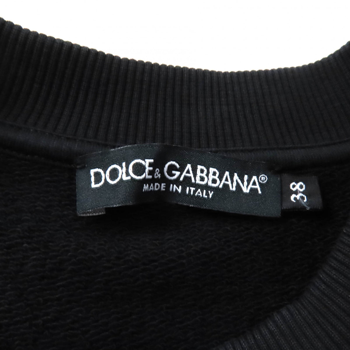 ドルチェ＆ガッバーナ DGプレートロゴ クロップド スウェット トレーナー スウェット ブラック 38 レディース