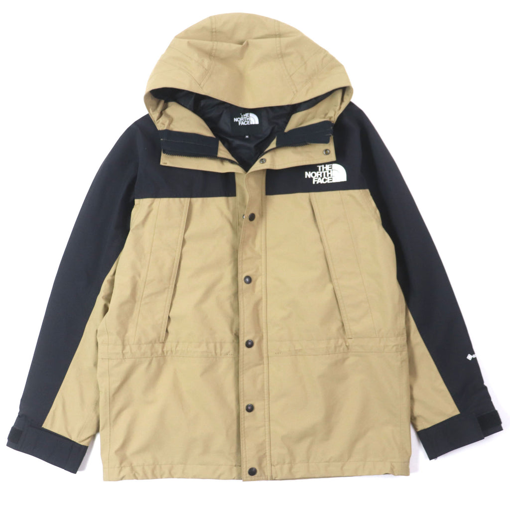 ザ・ノースフェイス Mountain Light Jacket マウンテン ライト ジャケット GORE-TEX ゴアテックス フード付き ロゴ刺繍 ダブルジップアップ マウンテンパーカー ベージュ M メンズ