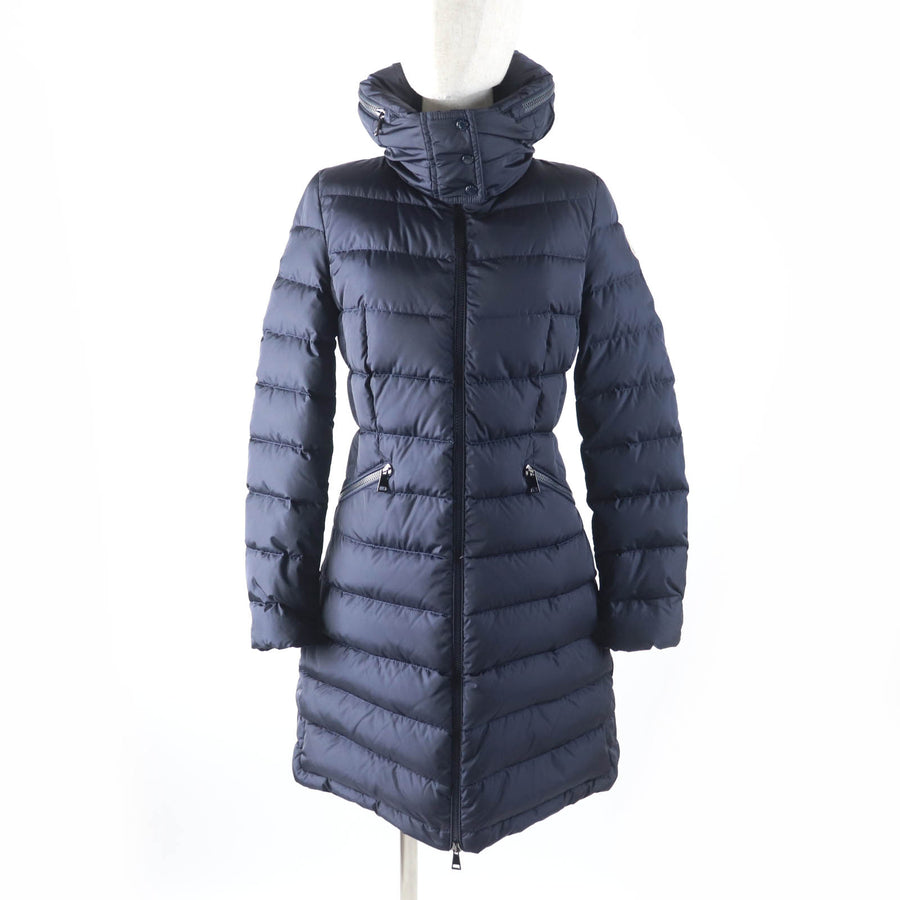 モンクレール FLAMMETTE フード・ロゴワッペン付 ZIP UP ダウンコート ネイビー 00 レディース