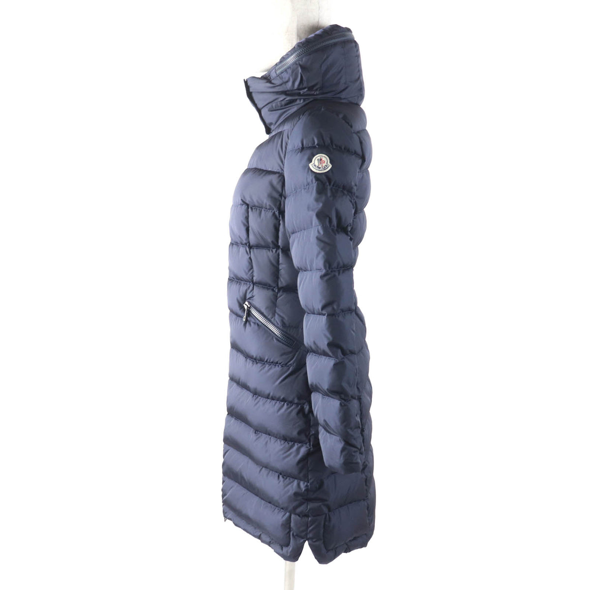 モンクレール FLAMMETTE フード・ロゴワッペン付 ZIP UP ダウンコート ネイビー 00 レディース