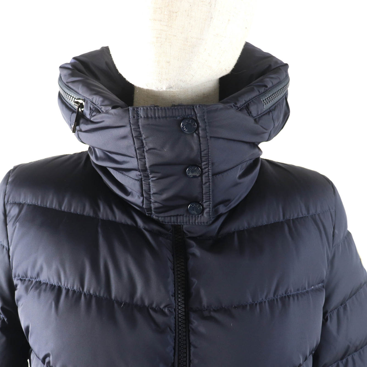 モンクレール FLAMMETTE フード・ロゴワッペン付 ZIP UP ダウンコート ネイビー 00 レディース