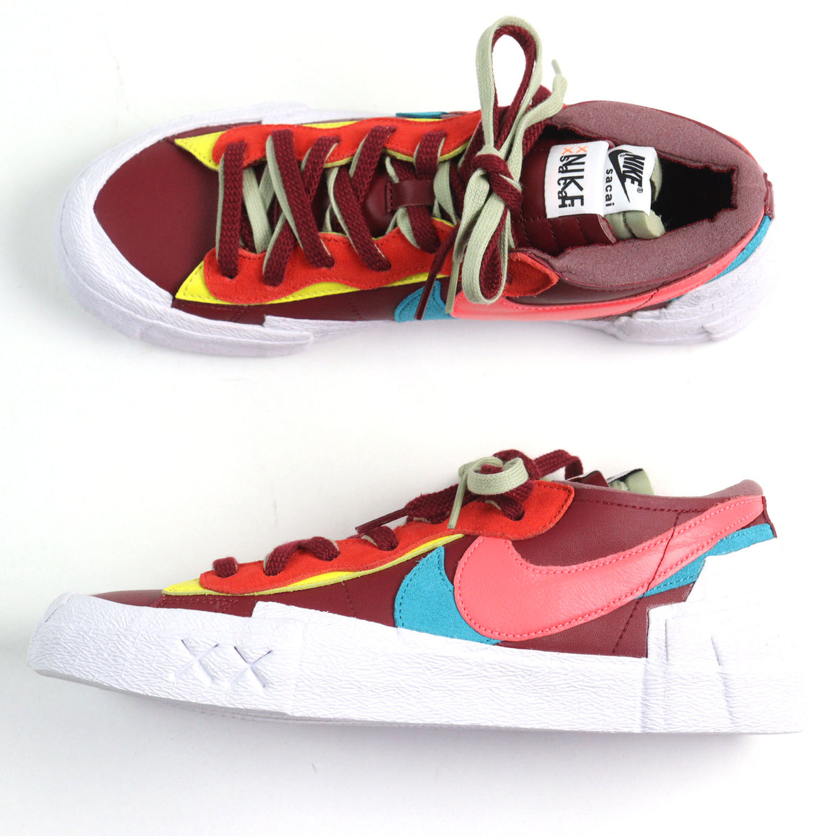 ナイキ カウズ サカイ BLAZER LOW ブレーザー ロー トリプルネームタグ XXモチーフ刻印 レースアップ ローカットスニーカー マルチカラー 27 メンズ
