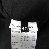 ヴェルサス ヴェルサーチ 袖レザー切替 ロング ジャケット ボルドー 40 レディース
