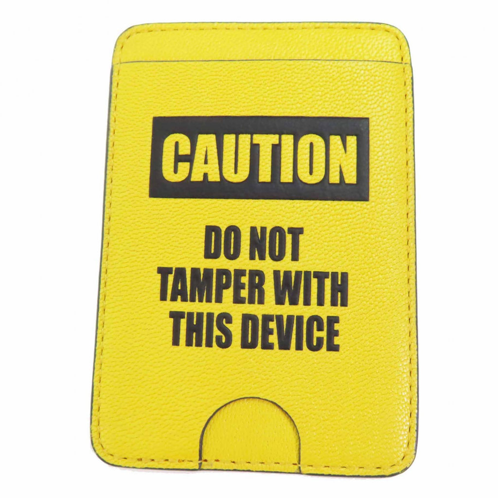 アニヤ ハインドマーチ Caution Magnetic Caution・AHロゴ入り マグネット カードケース イエロー レディース