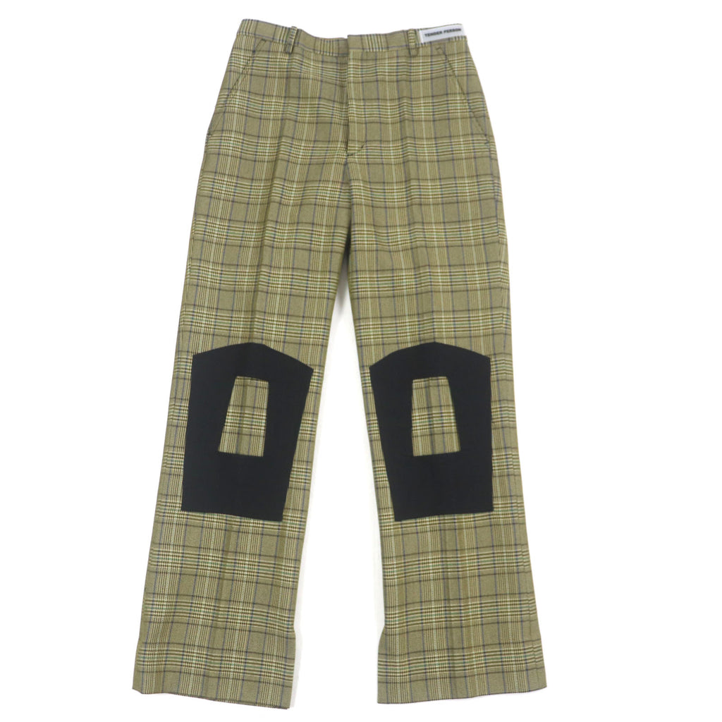 テンダーパーソン LEGGUARDS STRAIGHT SLACKS チェック柄 パンツ イエロー 3 メンズ