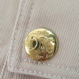 セリーヌ トリオンフ金ボタン ハイウエスト コットン100％ ルーズフィット カーゴパンツ ベージュ 38 レディース