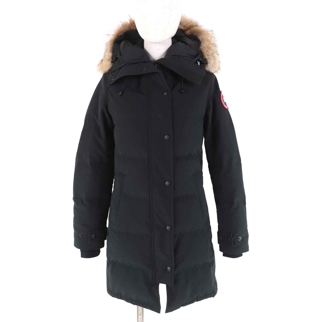 カナダグース MACKENZIE PARKA マッケンジーパーカ ロゴワッペン ファー・フード付き ダウンコート ブラック S レディース