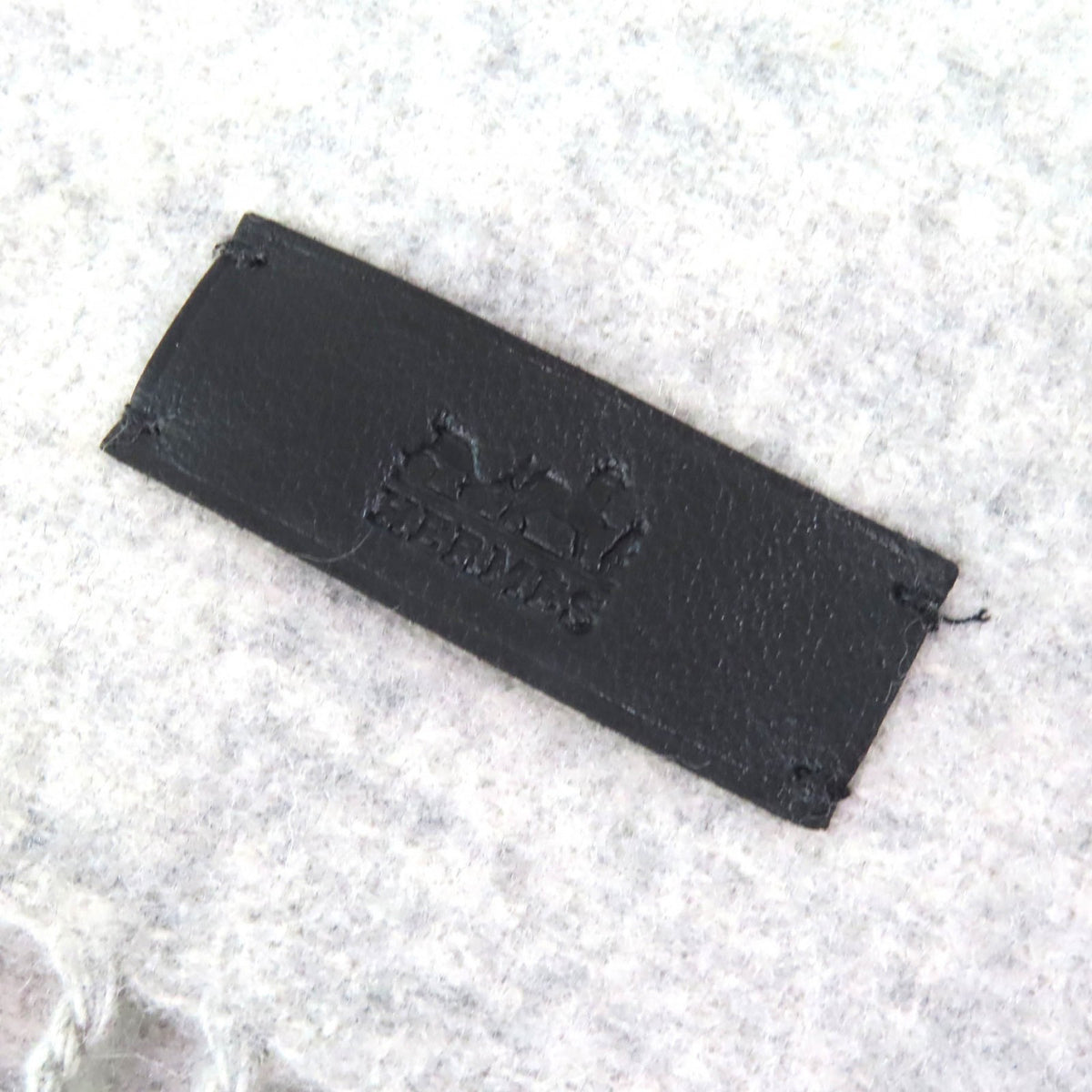 エルメス ネオ ロカバール ロゴレザーパッチ フリンジ マフラー ストール ショール マフラー レディース