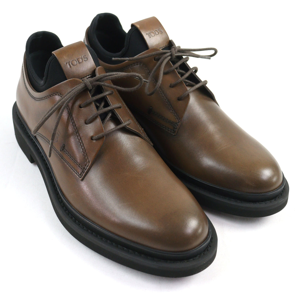 トッズ ALL.NEOPRENE URBAN ロゴ刻印 レースアップ クッション入り レザーシューズ ブラウン系 5 メンズ