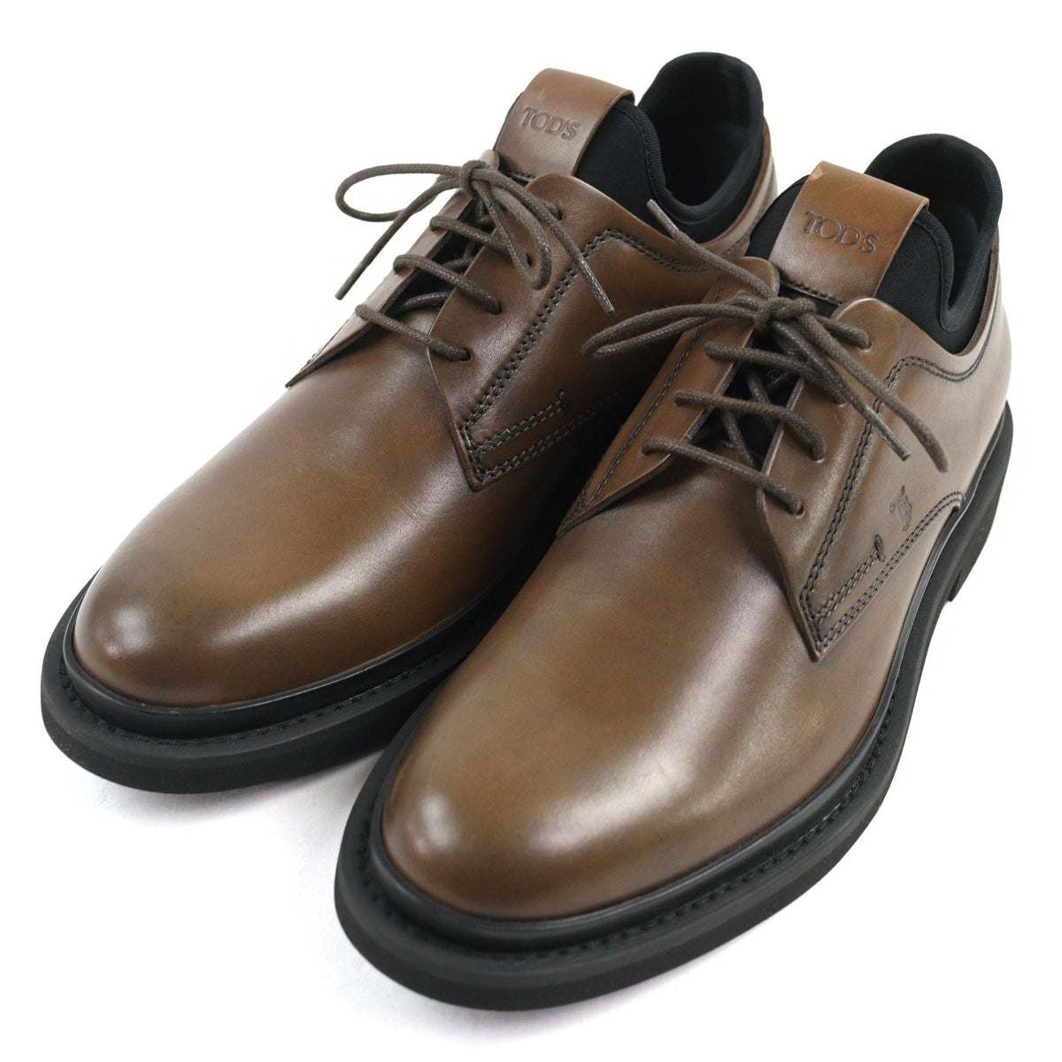 トッズ ALL.NEOPRENE URBAN ロゴ刻印 レースアップ クッション入り レザーシューズ ブラウン系 5 メンズ