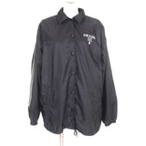 プラダ Re Nylon ロゴ入り ナイロン コーチジャケット ナイロンジャケット ブラック 40 レディース
