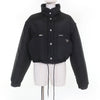プラダ RE-NYLON トライアングルロゴ クロップド 2WAY ダウンジャケット ブラック 40 レディース