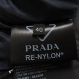 プラダ RE-NYLON トライアングルロゴ クロップド 2WAY ダウンジャケット ブラック 40 レディース