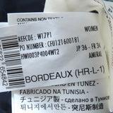 ピレネックス BORDEAUX ファー・フード・ロゴワッペン付き 比翼仕立て ダウンジャケット ネイビー 36 レディース