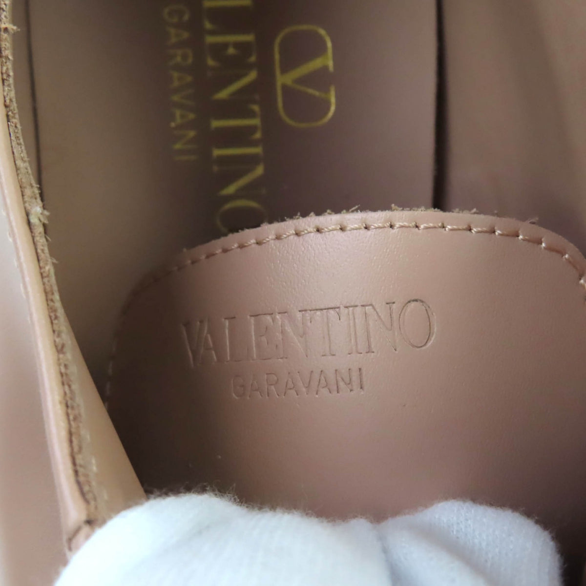 ヴァレンティノガラヴァーニ ロックスタッズ レザー ダービーシューズ レザーシューズ ピンクベージュ 40 メンズ