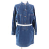 ステラマッカートニー LIANA DENIM DRESS ロゴボタン・ベルト付 長袖 デニム ワンピース インディゴ 36 レディース