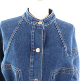 ステラマッカートニー LIANA DENIM DRESS ロゴボタン・ベルト付 長袖 デニム ワンピース インディゴ 36 レディース
