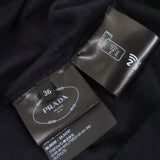 プラダ クルーネック 半袖 ニット セーター 半袖ニット ネイビー 36 レディース