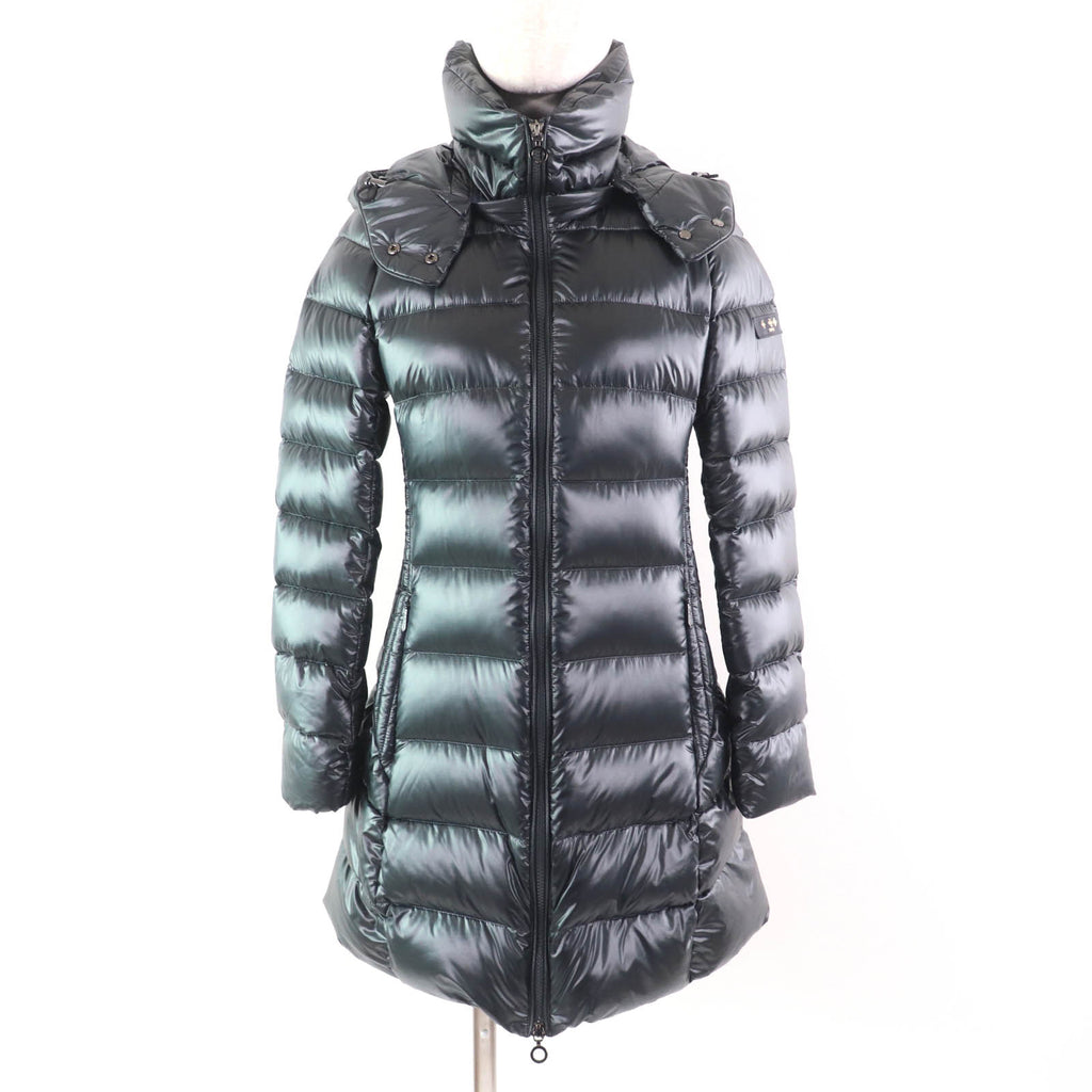 タトラス BABILA バビラ フード・ロゴワッペン付 ZIP UP ダウンコート ダークグリーン 1 レディース
