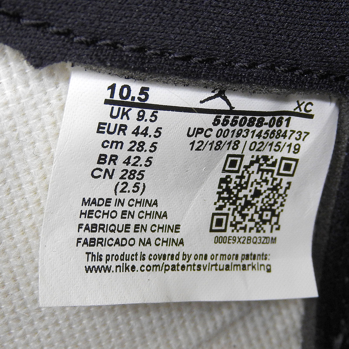 ナイキ AIR JORDAN 1 RETRO HIGH OG ハイカットスニーカー ホワイト 28.5 メンズ