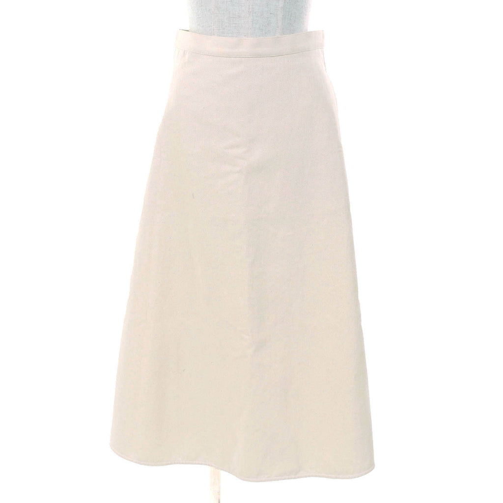 モンクレール SKIRT ロゴ バックジップ ロング フレアスカート アイボリー 38 レディース
