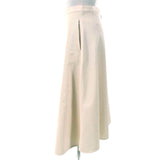 モンクレール SKIRT ロゴ バックジップ ロング フレアスカート アイボリー 38 レディース