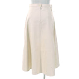 モンクレール SKIRT ロゴ バックジップ ロング フレアスカート アイボリー 38 レディース