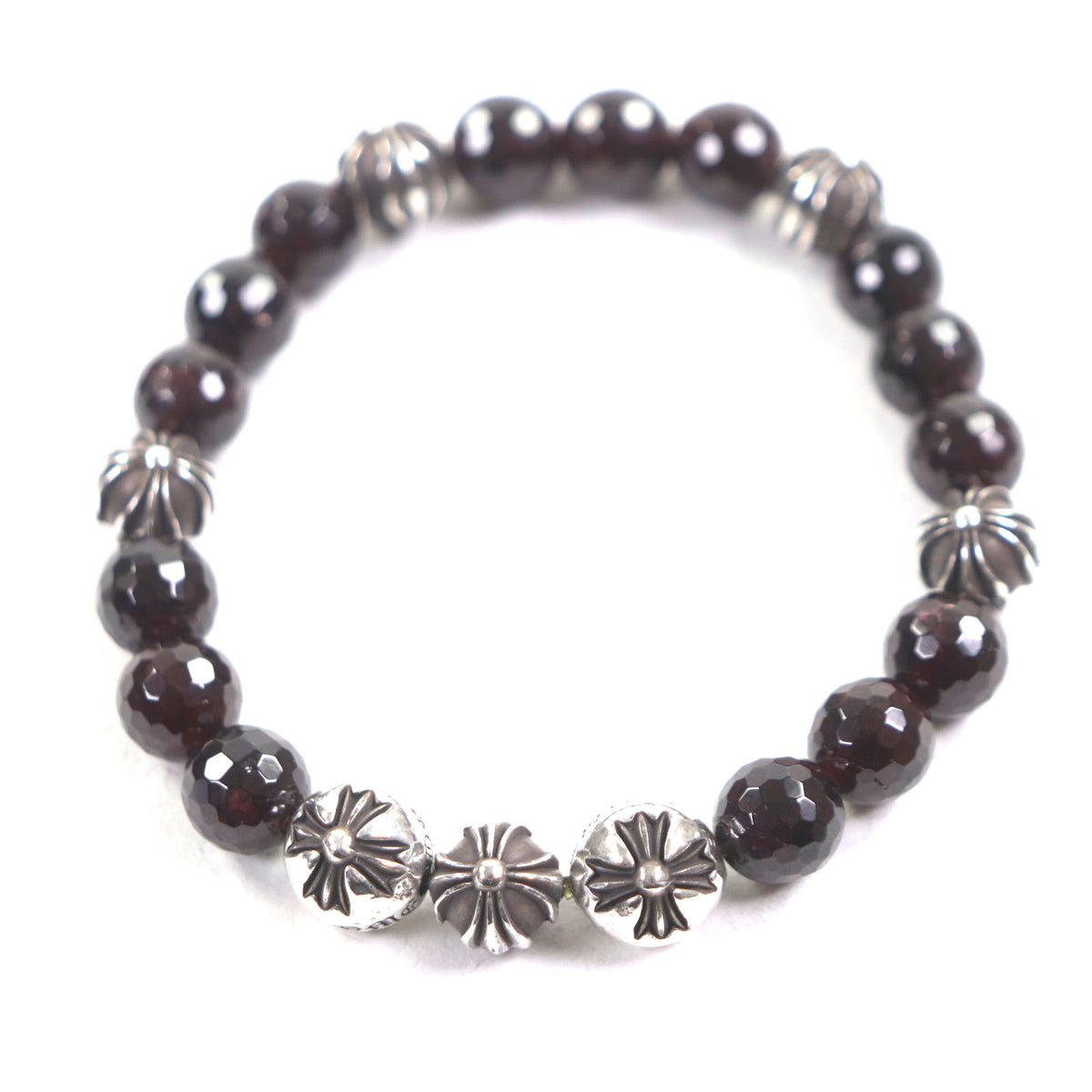 クロムハーツ BEAD ブレスレット ボルドー (8mm) メンズ