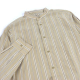 ナイジェル・ケーボン DETACHABLE COLLAR SHIRT ストライプ 襟2WAY 長袖シャツ ベージュ 42 メンズ